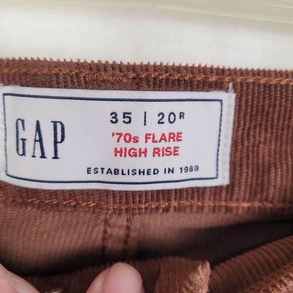 New brown Gap 70s Flare High Rise corduroy pants Size 20 Retro Boho Hippie - Picture 3 of 8